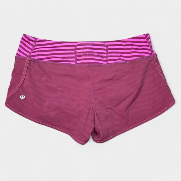 Lululemon Wet Dry Warm Speed Shorts 6 Plum Pink Pull On Running Athletic - Picture 3 of 10